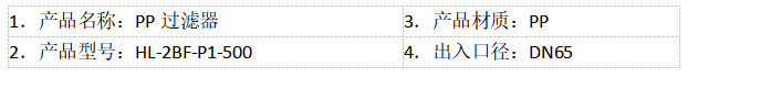 PPH PVDF旋蓋式過濾器的性能參數：